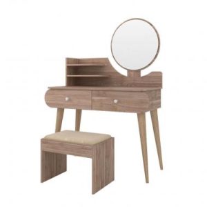 میز آرایش دخترانه اسپرت آینه گرد پایه بلند