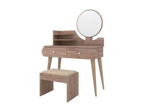 میز آرایش دخترانه اسپرت آینه گرد پایه بلند