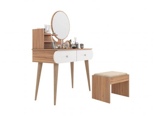 میز آرایش دخترانه اسپرت آینه گرد پایه بلند