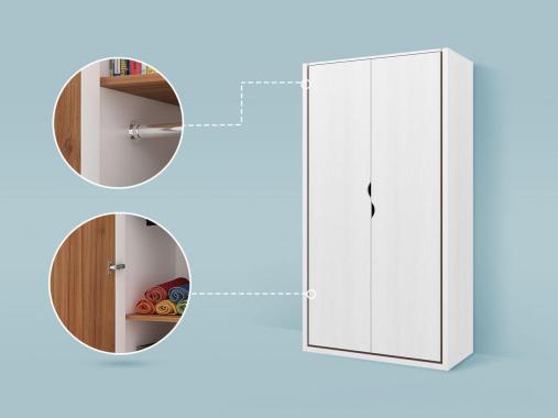 کمد لباس ام دی اف سفید لولایی جزیره