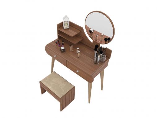 میز آرایش دخترانه اسپرت آینه گرد پایه بلند